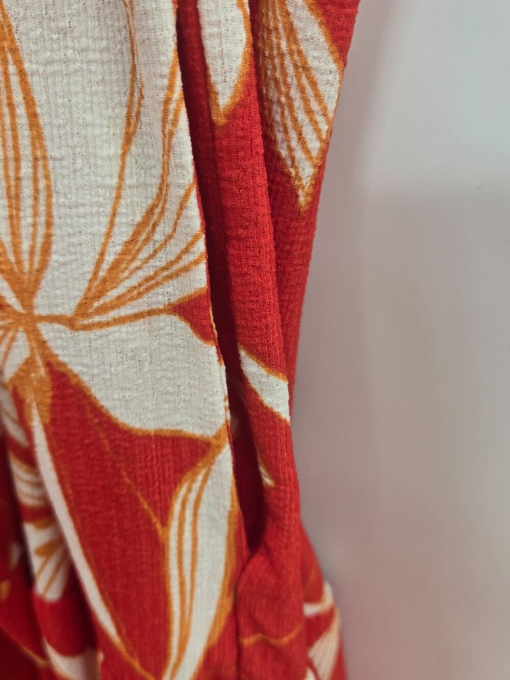 Ava and Viv Red Cream Tropical Floral Sleeveless Tiered Midi Dress Size 2x - Picture 13 of 13
